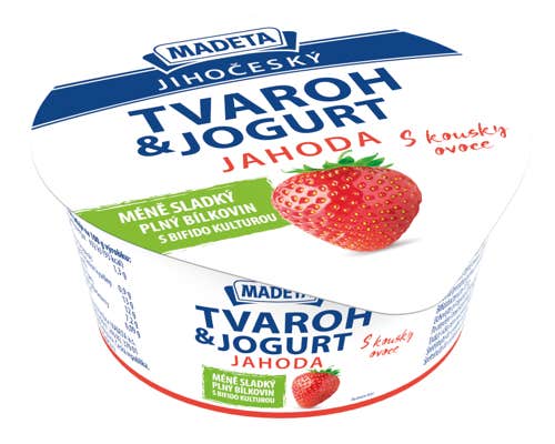 Madeta Jihočeský tvaroh jogurt jahoda Košík cz