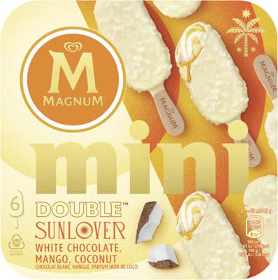 Magnum Mini Double Sunlover White Chocolate & Mango & Coconut 6x55ml ...