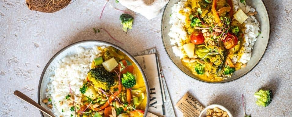 Zeleninové (Veganské) curry s ananasem a kokosovým mlékem