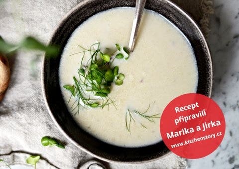 Polévka z bílých fazolí a fenyklů