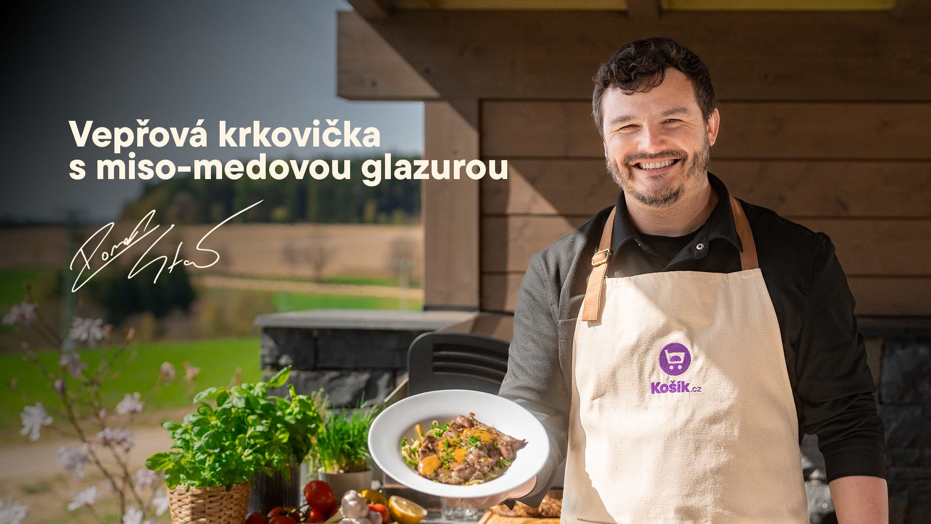Vepřová krkovice s miso-medovou glazurou