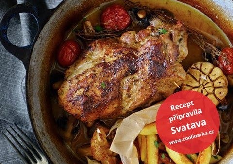 Vepřová roláda se špenátem a smažené šišky