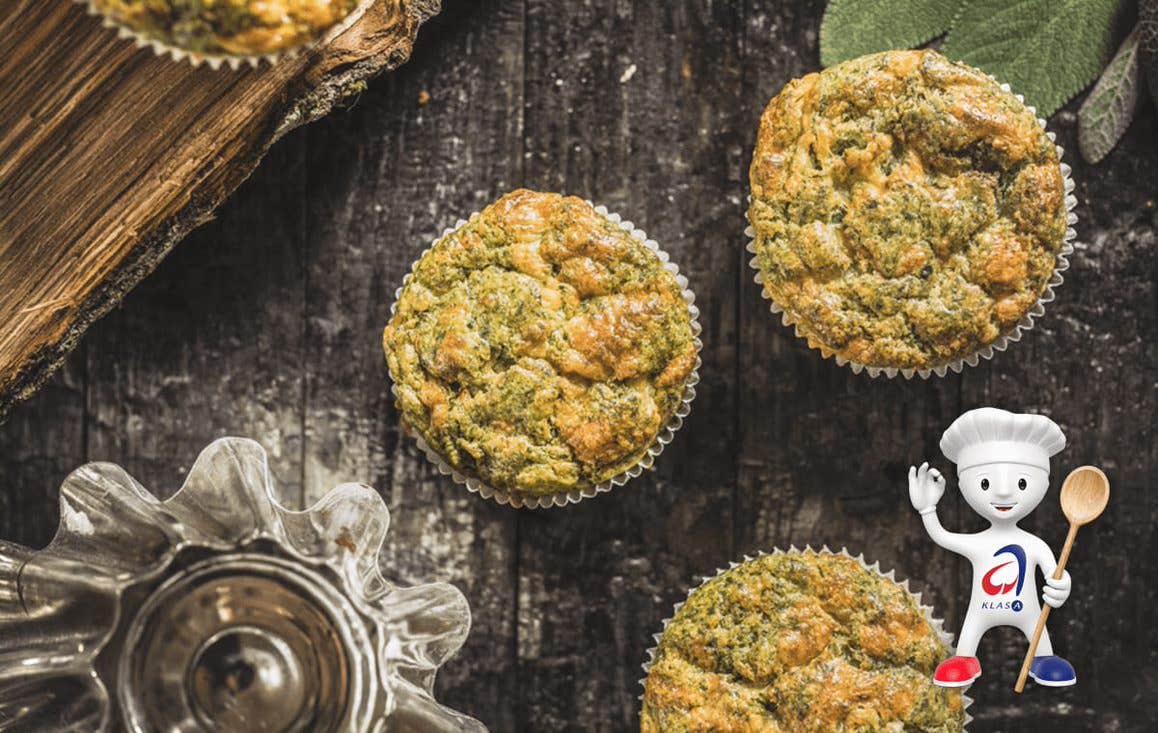 Slané špenátové muffiny