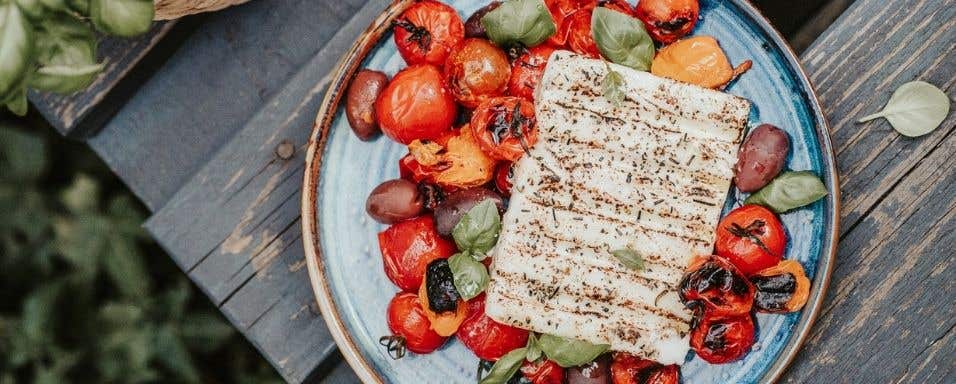 Grilovaná (vegan) feta s rajčaty