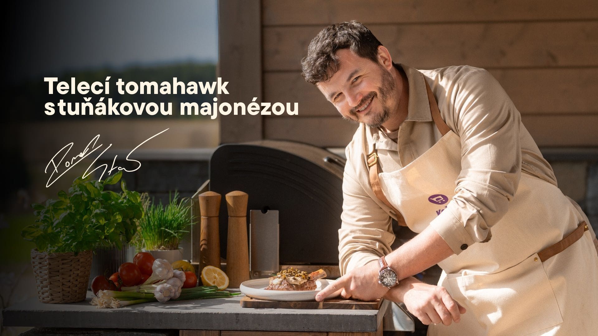 Telecí tomahawk s tuňákovou majonézou