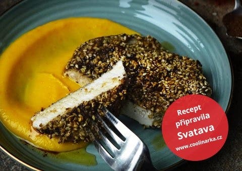 Vepřové kotlety v kávě s dýňovým pyré
