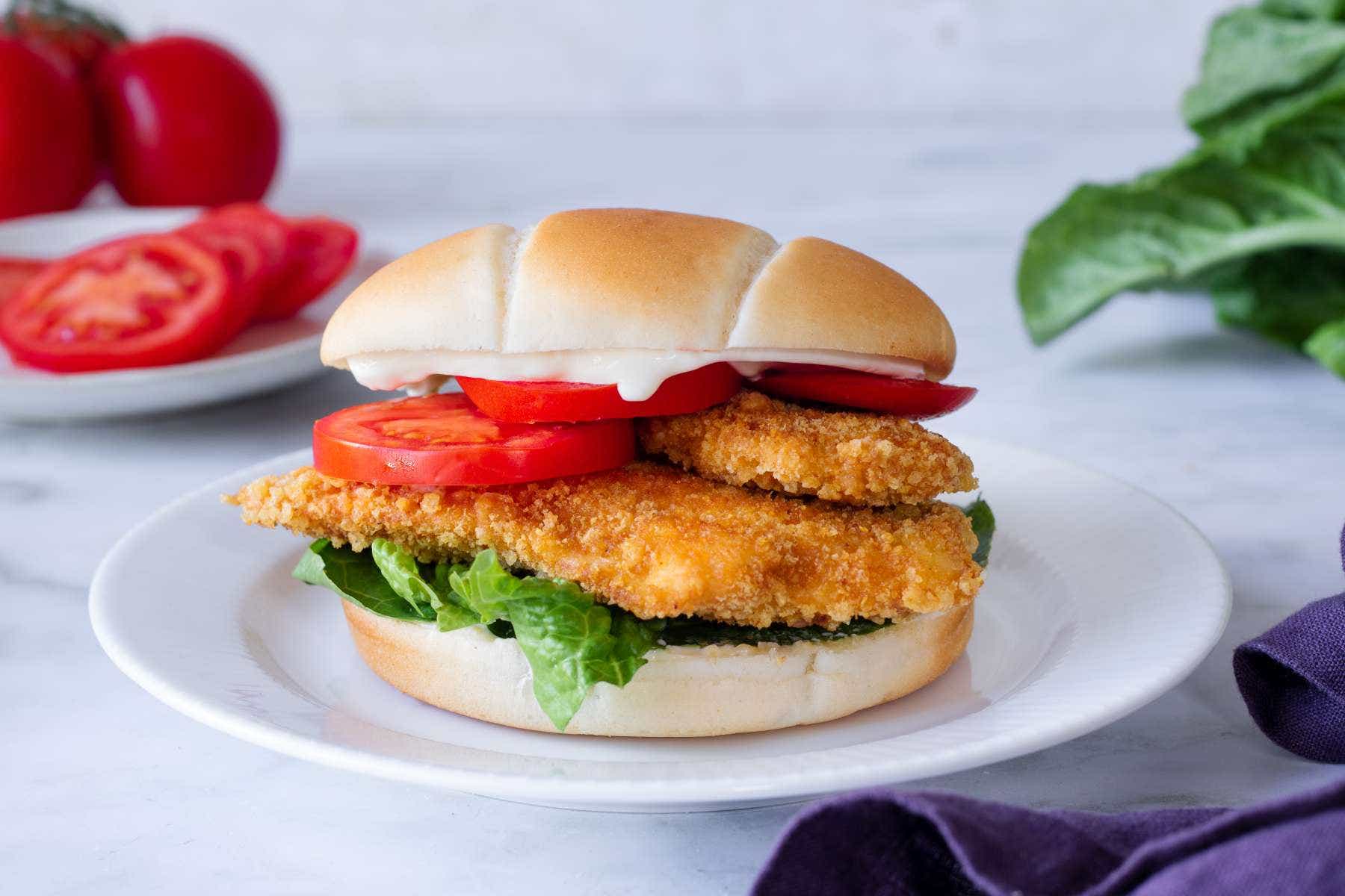 Burger se smaženým kuřetem