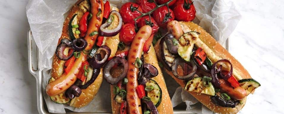 Hot dog s grilovanou zeleninou