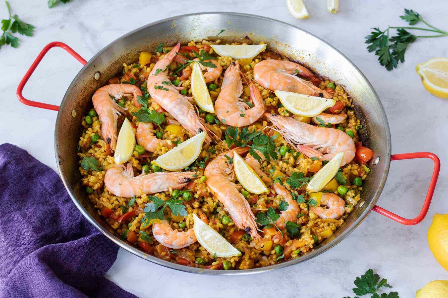 Paella s krevetami