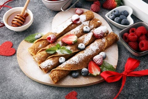 Valentýnské crêpes s ovocem