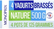 Monoprix Bílý jogurt (4x 125 g)