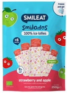 Smileat BIO 100% ovocné zmrzlinky k zamražení jahoda & jablko (5x 50 g)