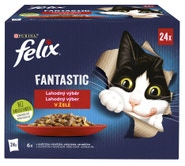 Felix Fantastic kapsičky pro kočky kuře, hovězí, králík, jehněčí v želé 24x85g