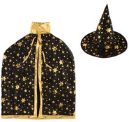Teddies Klobouk čarodějnický + plášť pro děti, průměr 38 cm