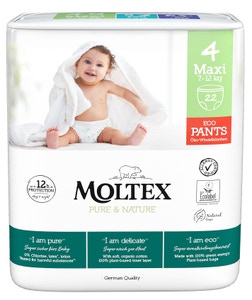 Moltex Pure & Nature Natahovací plenkové kalhotky Maxi (7-12 kg)
