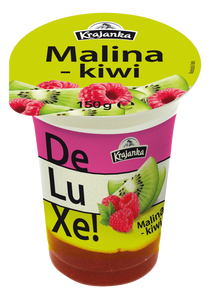Krajanka DeLuXe smetanový jogurt 7,2% malina-kiwi