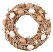 Anděl Přerov Velikonoční věnec 29 x 29 x 8 cm, hnědobílý