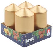 Krab Adventní svíce válec zlatý LAK 40x80 mm