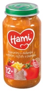 Hami Makaróny s dušeným vepřovým, rajčaty a paprikou 12m+