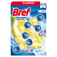 Bref Power Aktiv Lemon tuhý WC blok 3x50g
