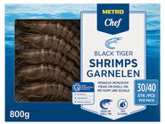 Metro Chef Krevety Black Tiger syrové neloupané 30/40