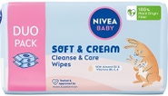 Nivea Baby Soft & Cream Čisticí ubrousky duopack (2x 57 ks)