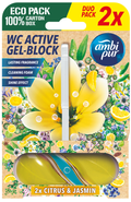 Ambi Pur WC Active gel-blok Citron & Jasmín (2x 45 g)