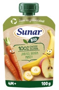 Sunar BIO ovocná kapsička jablko, banán, mrkev 4m+