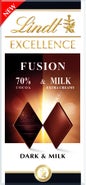Lindt Excellence Fusion Hořká 70 % & Mléčná čokoláda