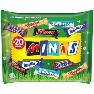 Snickers Minis - Mix tyčinek Bounty, Mars, Snickers, Milky way, Twix