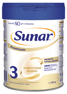Sunar Premium 3 HMO, mléčná výživa pro malé děti  od uk. 12. měsíce