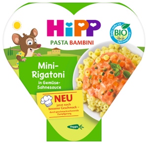 HiPP BIO Mini-Rigatoni se zeleninou ve smetanové omáčce