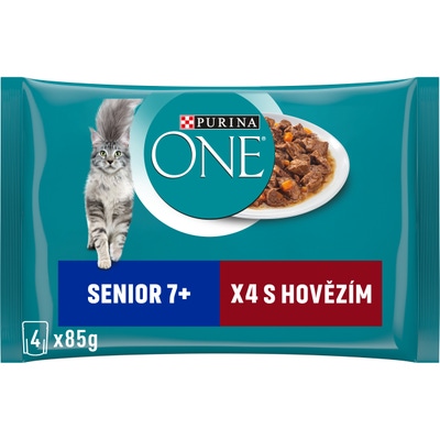 Czech Republic product data sample: Purina ONE Senior kapsičky pro kočky, hovězí 4x85g