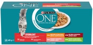 Purina ONE Sterilised kapsičky pro kočky hovězí, kuře, losos, krůta ve šťávě 40x85g
