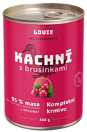 Louie Kachní konzerva s brusinkami, vitamíny a minerály pro psy