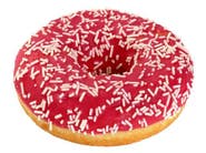 Donut s jahodovou příchutí