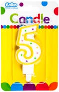 Godan Svíčka číslice "5" barevná 7,5cm