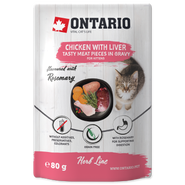 Ontario Kapsička Kitten kuře s játry v omáčce pro kočky 