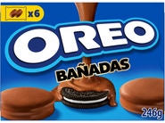 Oreo sušenky s vanilkovou náplní, kakaová poleva