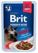 Brit Premium by Nature Filety s jehněčím ve šťávě pro kastrované kočky