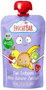Fruchtbar BIO Ovocná kapsička s jahodami, banánem, hruškou, kiwi a sucharem