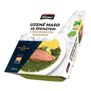 Hamé Uzené se špenátem a bramborovým knedlíkem