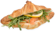 Čerstvě nakrájeno Croissant s lososem