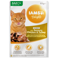 IAMS Delights Kapsička kuře a krůtí maso v omáčce pro kočky
