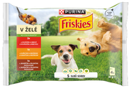 Friskies Adult kapsičky pro psy hovězí, kuře, jehněčí v želé 4x85g