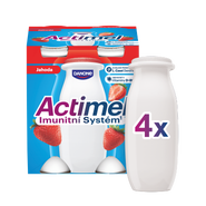 Actimel Probiotický jogurtový nápoj s vitamíny jahoda 4x100g