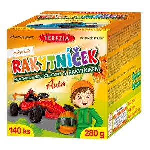 Rakytníček Multivitaminové želatinky s rakytníkem AUTA 140 ks