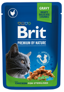 Brit Premium by Nature Kapsička s kuřecími kousky v omáčce pro kastrované kočky