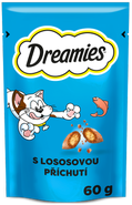 Dreamies Polštářky s lososem doplňkové krmivo pro kočky a koťata