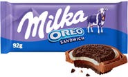 Milka čokoláda Oreo Sandwich mléčná čokoláda a sušenky